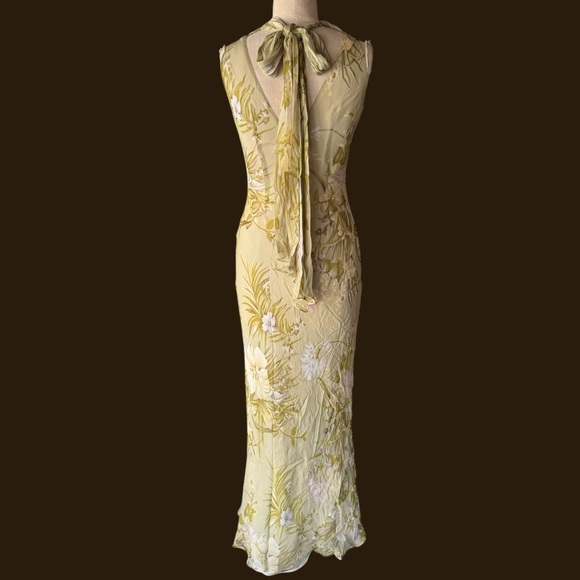Vintage 90s Chetta B. Evening Floral Silk Maxi Dress Screen Accurate Friends - Picture 5 of 14